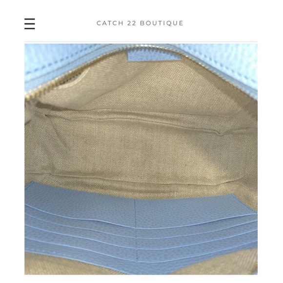 *SOLD* Gucci 'Bree' Blue Leather Trim GG Camera Monogram Bag - Picture 5 of 8